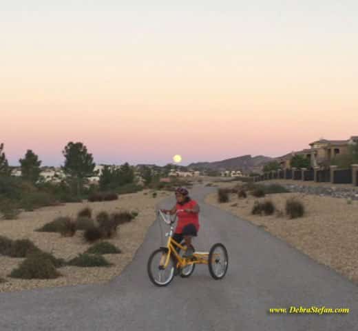 adult learning to ride a bike