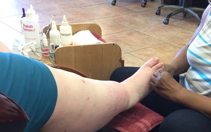 High maintenance salon pedicure compared with body maintenance through fitness