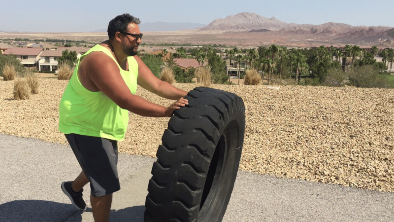Outdoor Workout - Tire Flipping Exercise